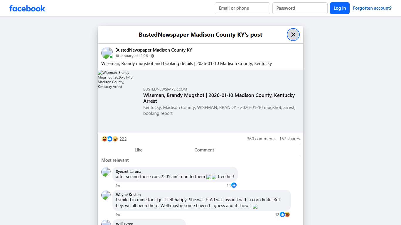Wiseman, Brandy... - BustedNewspaper Madison County KY Facebook